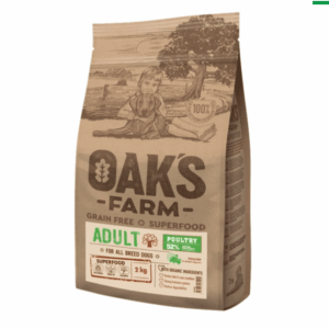 OAK'S FARM מזון לכלב בוגר עוף ללא דגנים – כל הגזעים 2/12 ק"ג